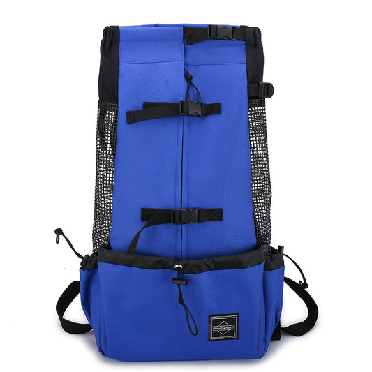 Blue reflective dog carrier backpack