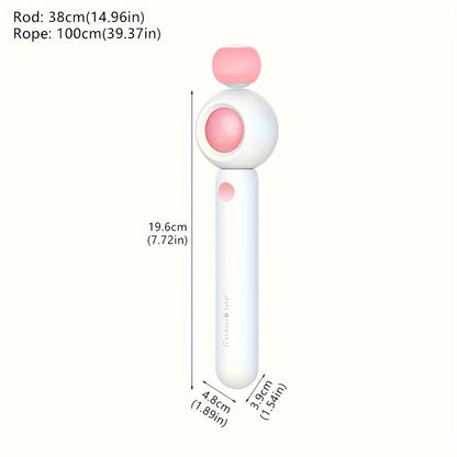 Retractable Cat Teaser Wand with Feather