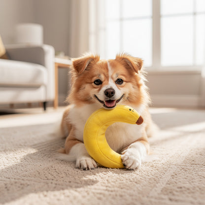 Banana Plush Pet Toy for Dogs and Cats