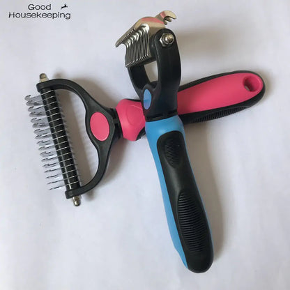 Double-Sided Pet Grooming Comb for Long Hair
